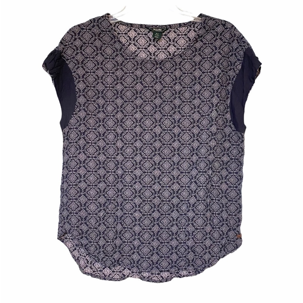 Roots Cap Sleeve Geometric Print Top Sz Small